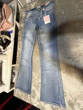 Blue Savvy Denim Flare Bootcut Jeans Style BY15962 Size 7/28